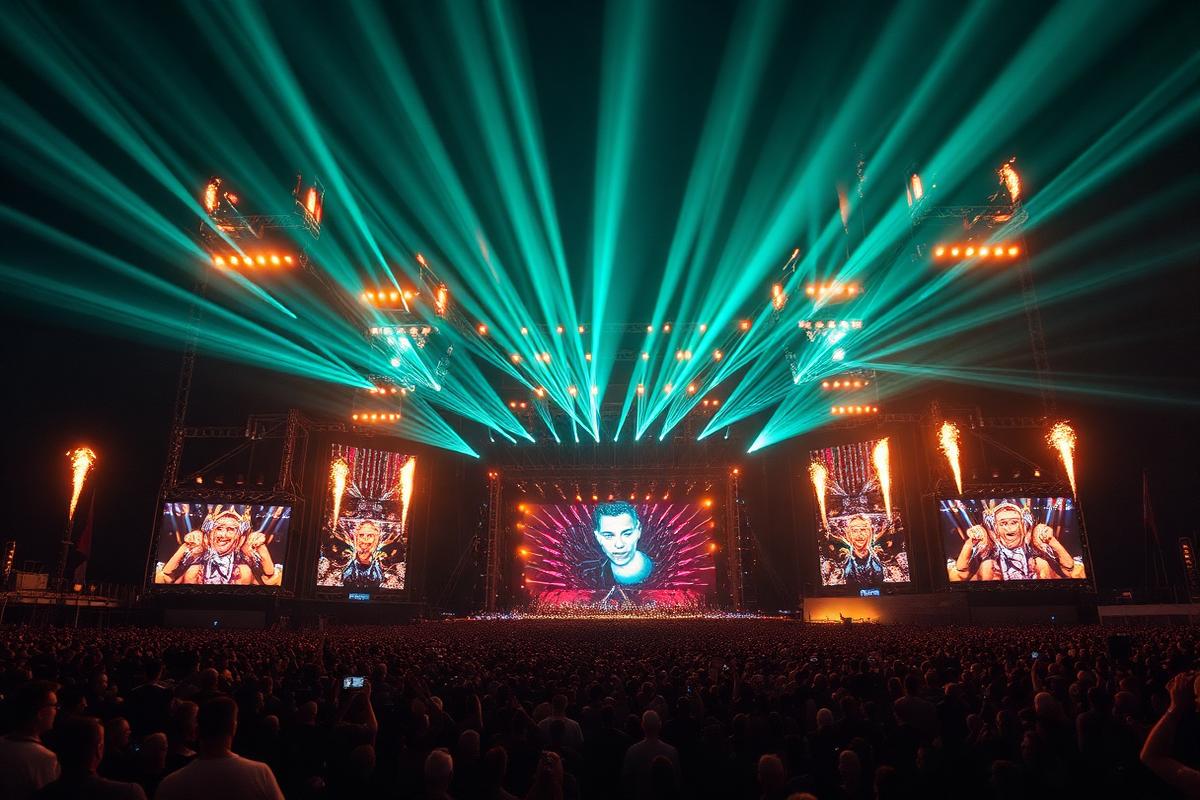 Festival main stage with LED walls